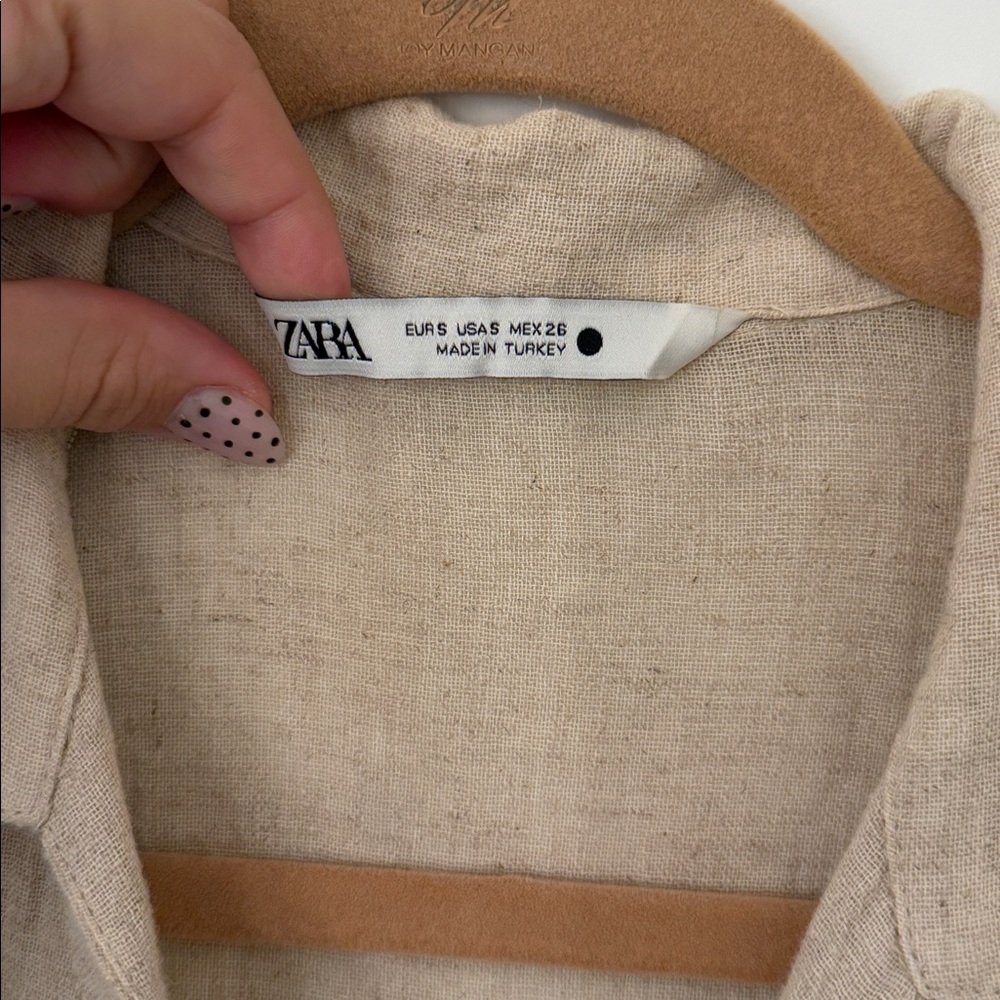 Zara Elegant Beige Wrap Valery Dress - Picture 6 of 9